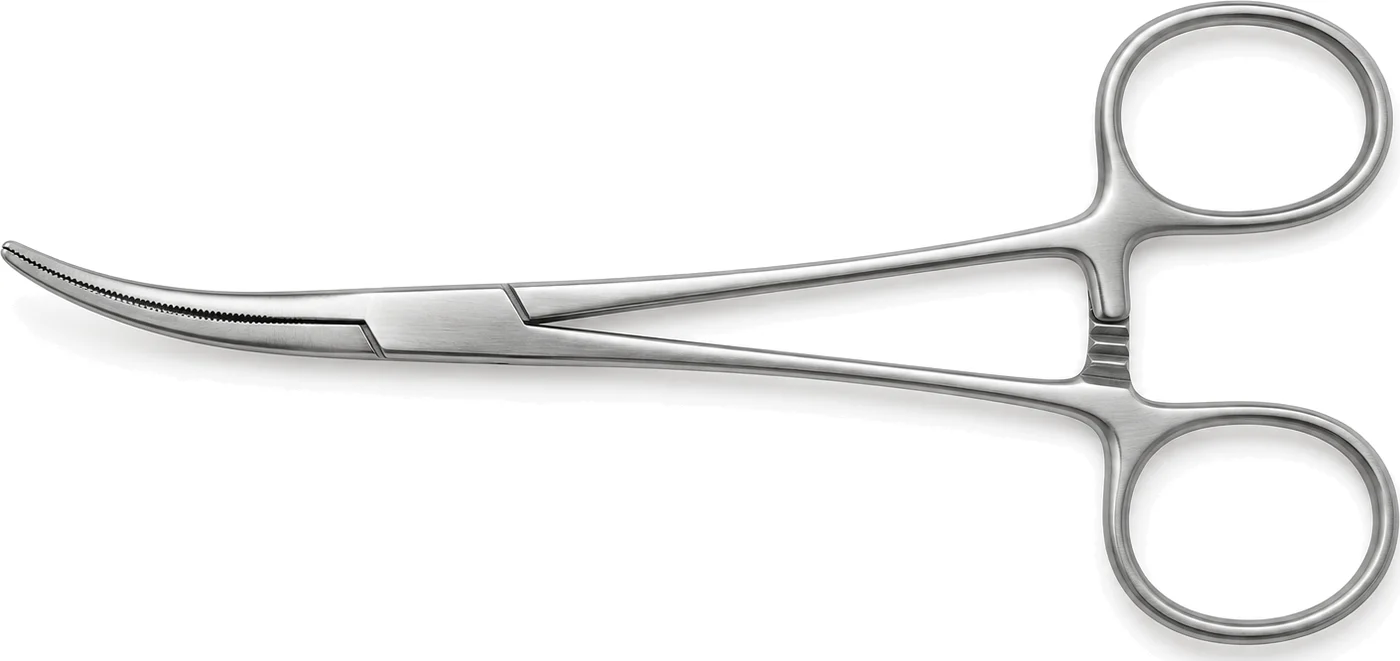 Curved Kelly hemostatic forceps